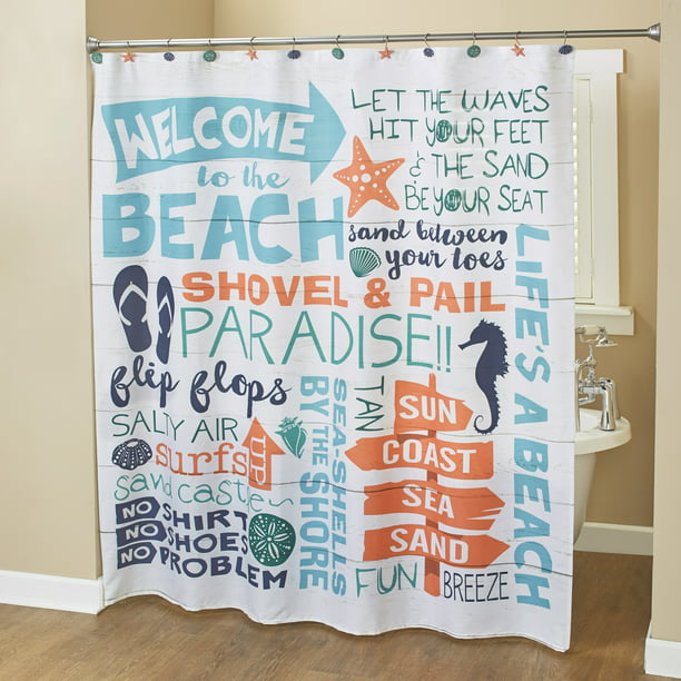 Beach Surfboard Sunny Cloth Fabric Bathroom Decor Set with Hooks Ambesonne Christmas Shower Curtain 70 Long 